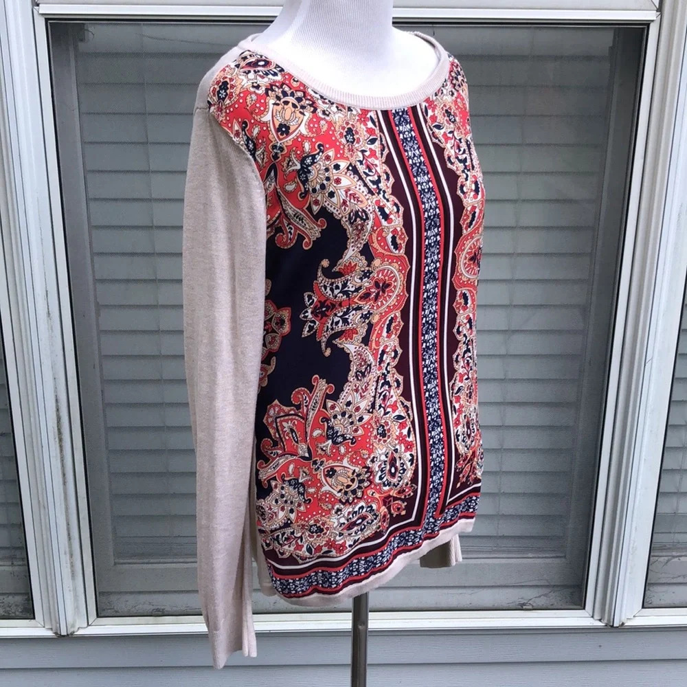 Market & Spruce Tan Open Back Sweater size M